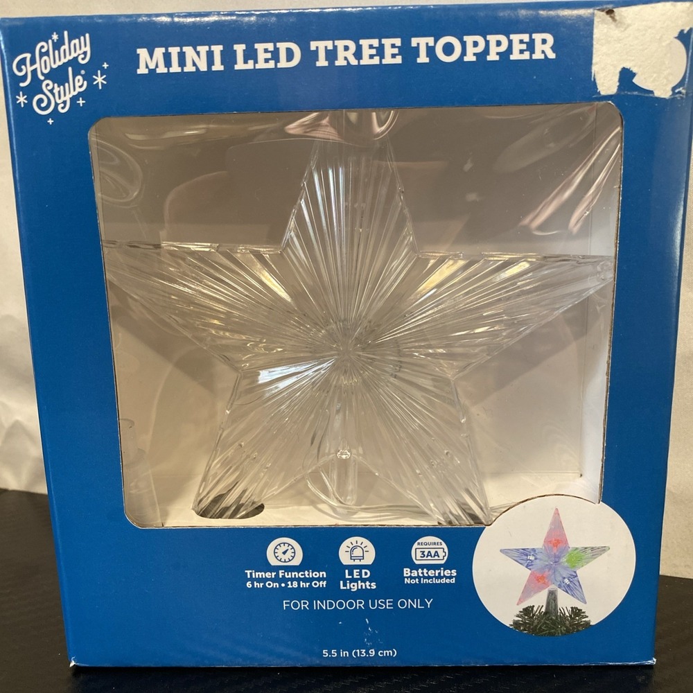 MINI STAR LED TREE‎ TOPPER AA BATTERIES NOT INCLUDED
